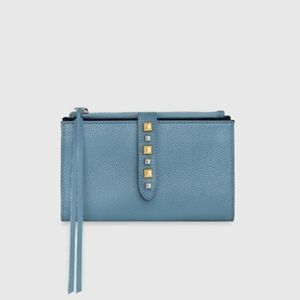 NWT Rebecca Minkoff Multi Studded Wallet w Chain Strap NWT Color:cement blue